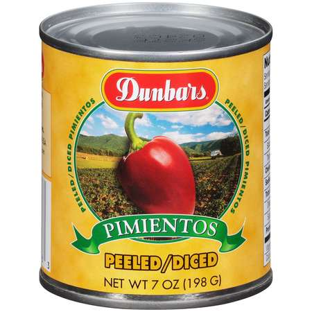 DUNBAR Diced Red Peeled Pimientos, PK24 07024211240001